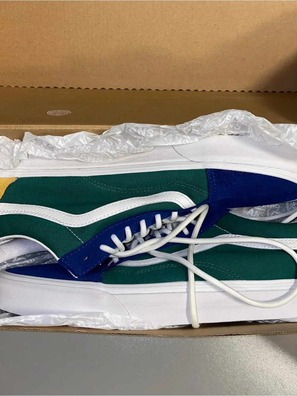 Vans Old Skool Yacht Club Colorblock Men's Size 13 Blue Green Yellow WITH BOX